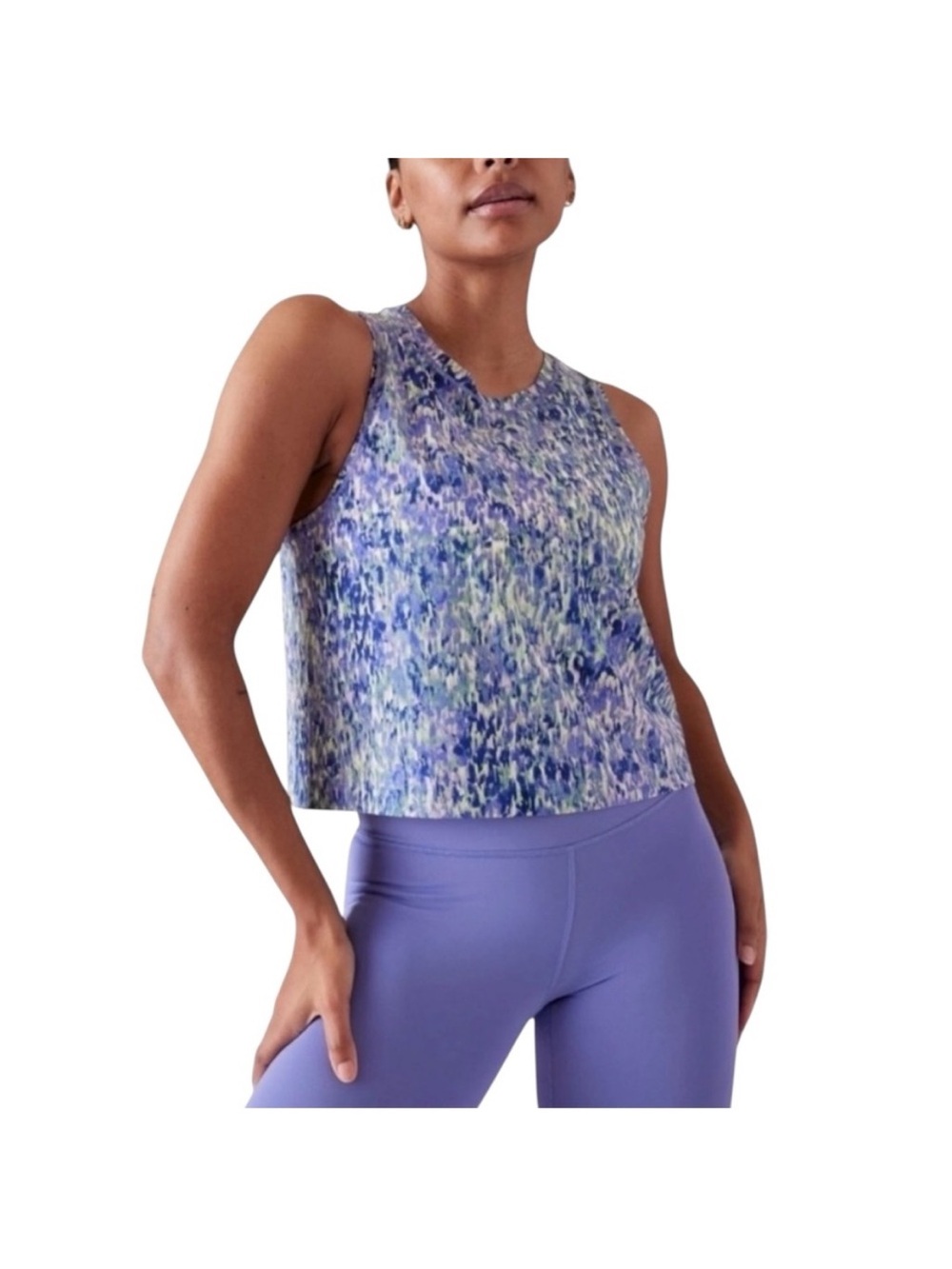 Athleta Ultimate Muscle Purple Floral Tank Top. Size XS